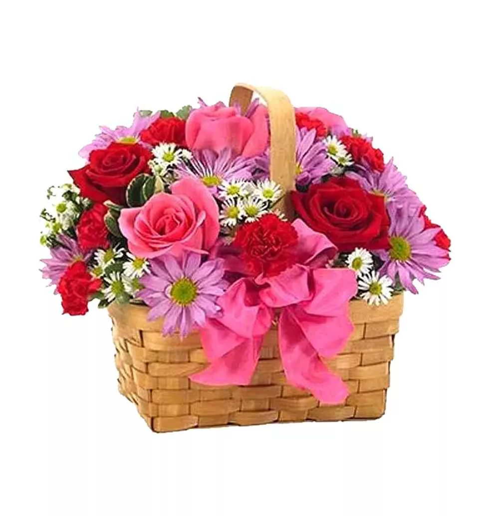 Elegant Seasonal Flowers Basket