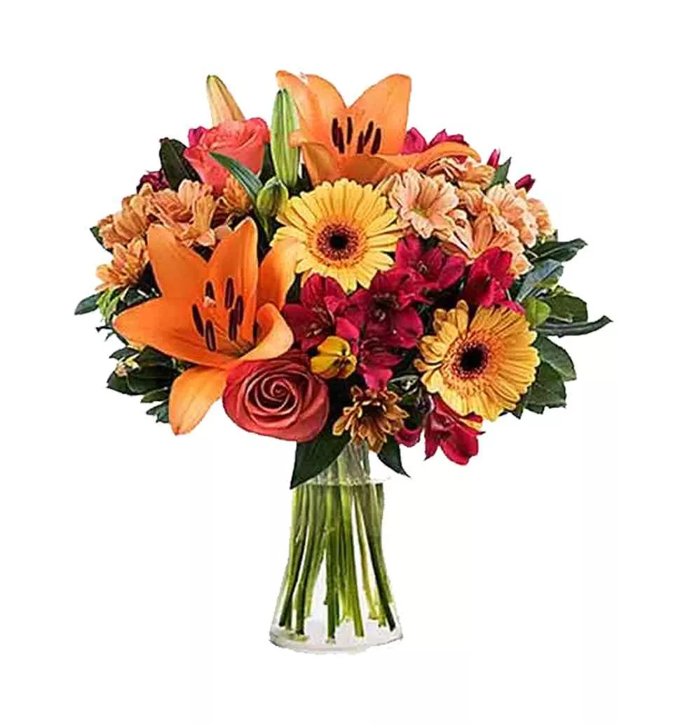 Fresh Colorful Flower Basket