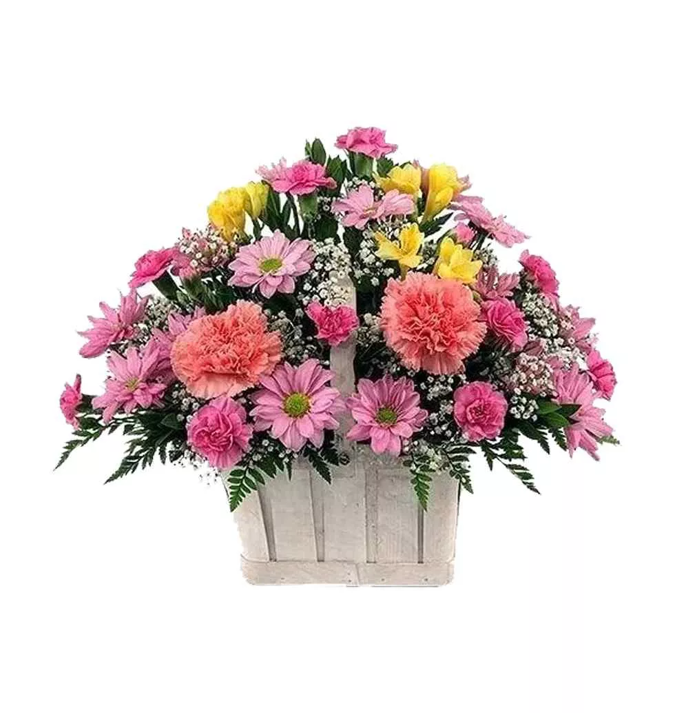 Radiant Sunrise Floral Basket