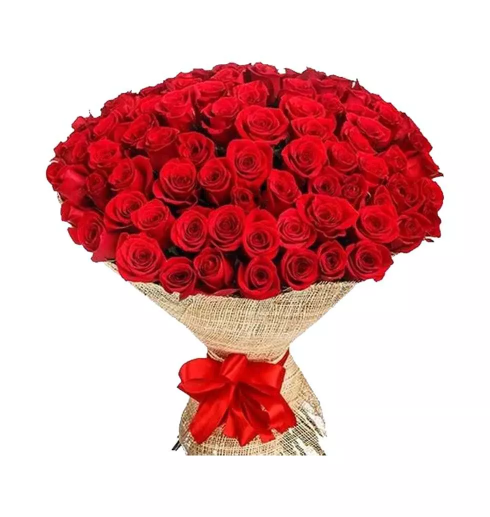 Elegant 100 Red Roses Bouquet