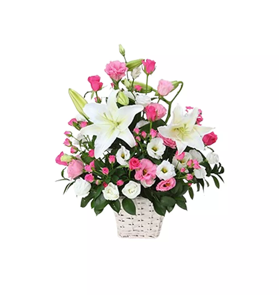 Stunning White and Pink Floral Arrangement